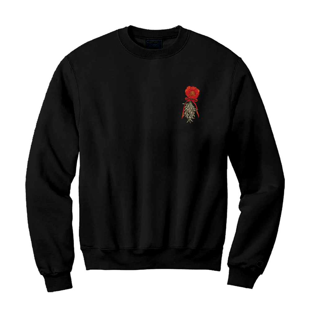 Flower Black Crewneck Sweatshirt