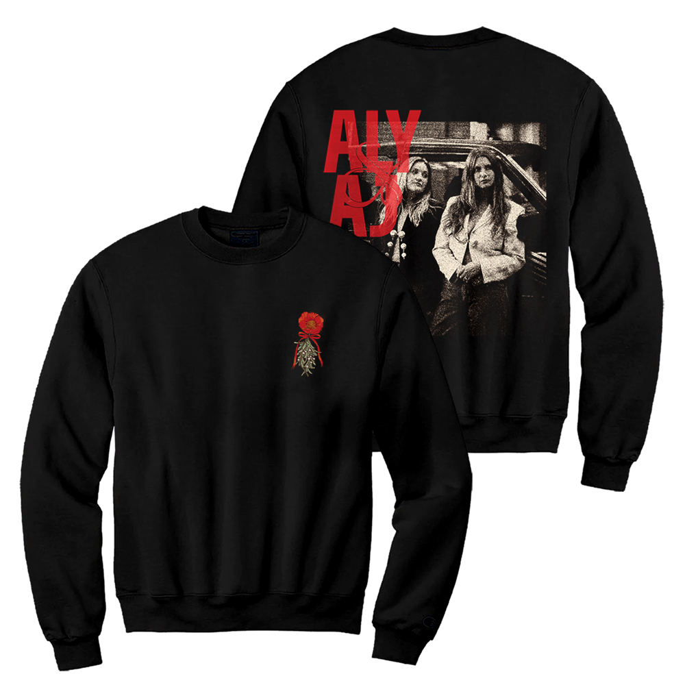 Flower Black Crewneck Sweatshirt