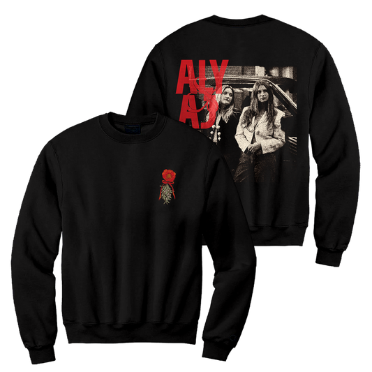Flower Black Crewneck Sweatshirt