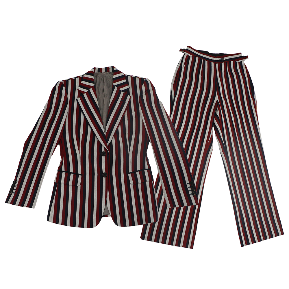 Red White & Blue striped J.Mueser custom bespoke suit AJ