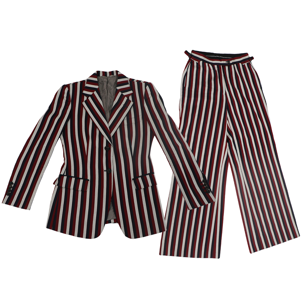 Red White & Blue striped J.Mueser custom bespoke suit Aly