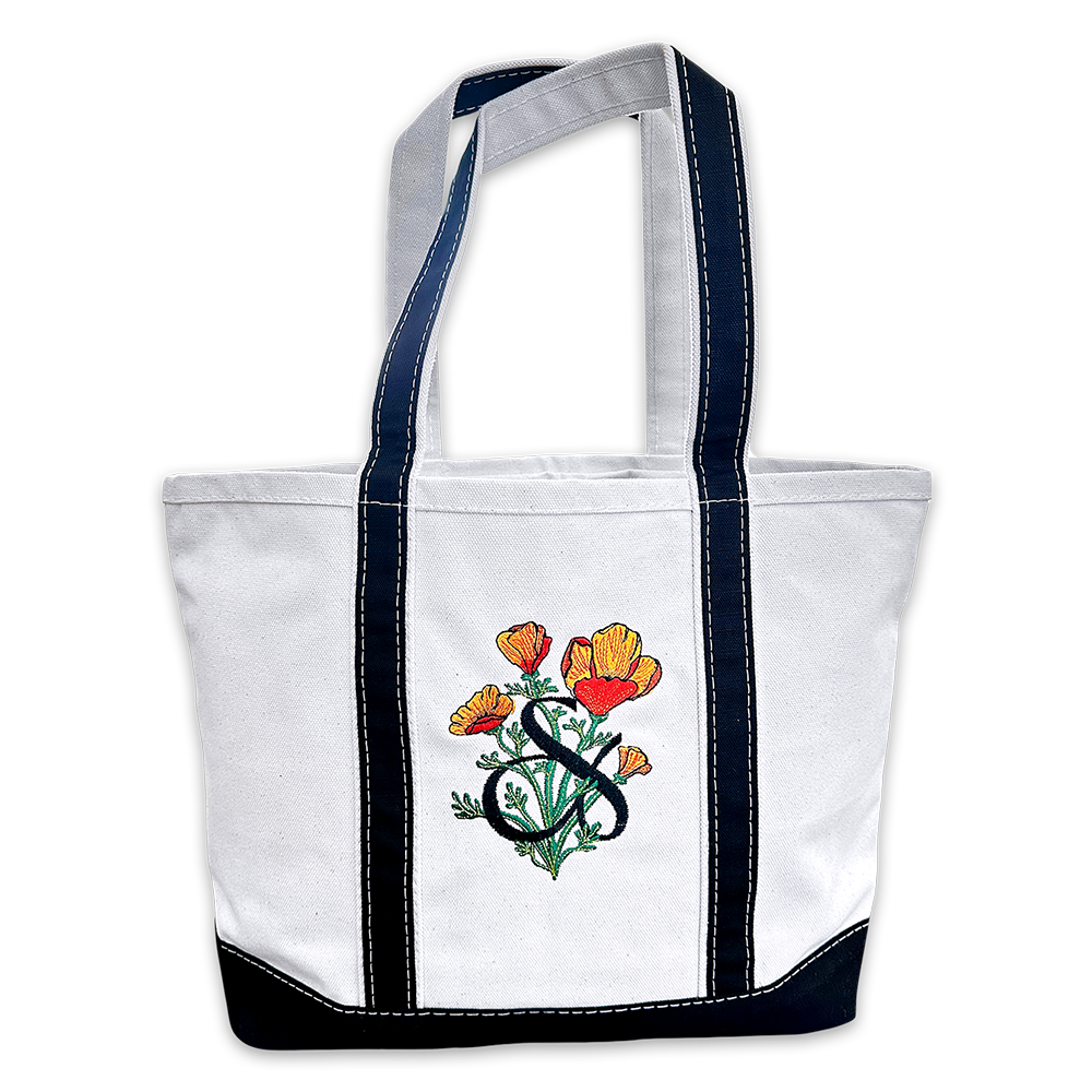 "Places to Run" Embroidered Tote Bag