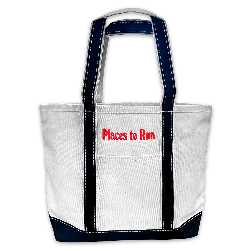 "Places to Run" Embroidered Tote Bag