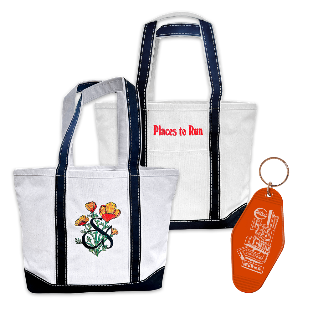 "Places to Run" Embroidered Tote Bag
